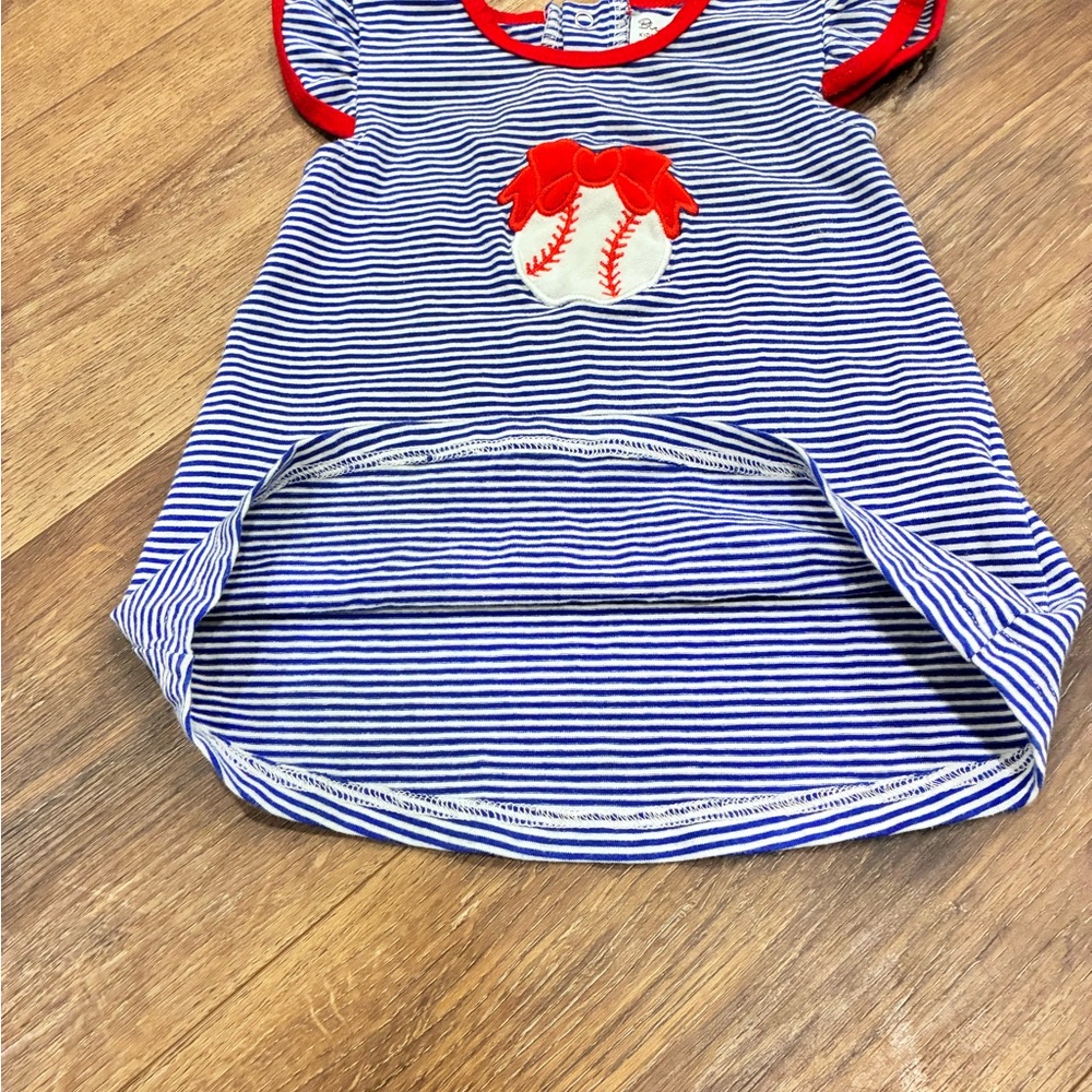 Blended Spirit Blue & White Baseball Dress Sports Summer Outfit 6m - Picture 6 of 12